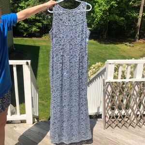 MARINA Blue Lace Prom Dress